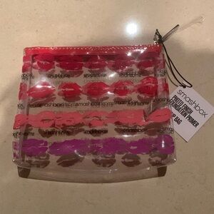 NWT Smashbox makeup bag. Clear with colored lip print. Nonsmoking non pet home